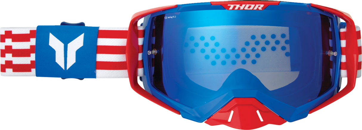 Activate Goggle - Patriot - Red/White/Blue - Blue Mirror Lens