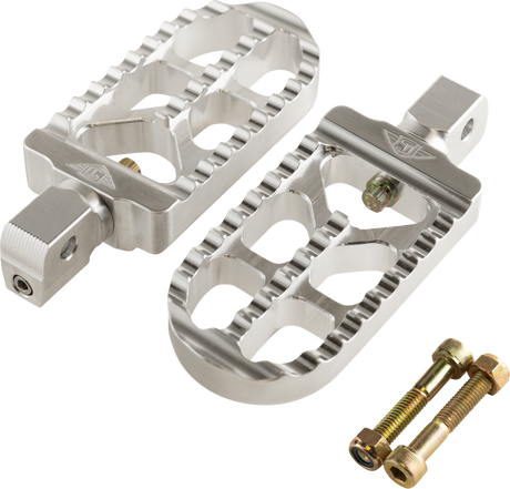 Serrated Footpegs - Silver- Long 2017 - 2024