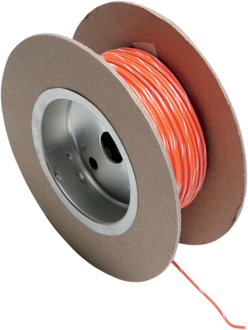 100\' Wire Spool - 18 Gauge - Orange/White