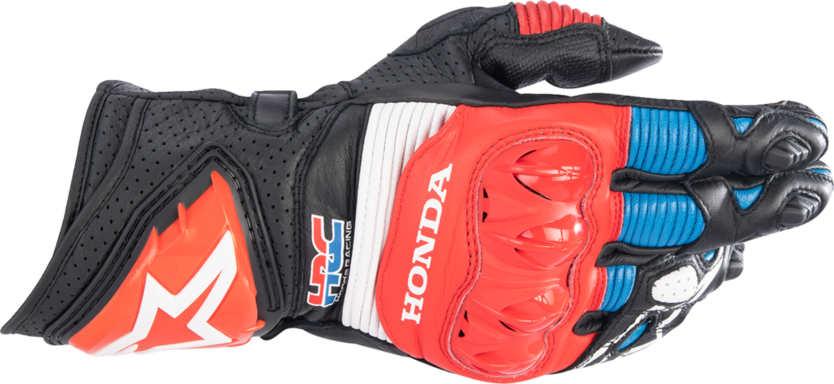 Honda GP Pro R3 Gloves - Black/Bright Red/Blue - Large – Motorcycle Depot