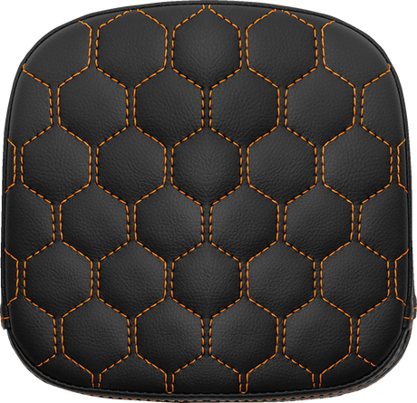 Sissy Bar Pad - Honeycomb - Orange Stitching