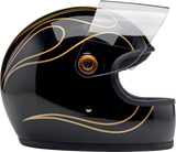 Gringo S Helmet - Gloss Black Flames - Small