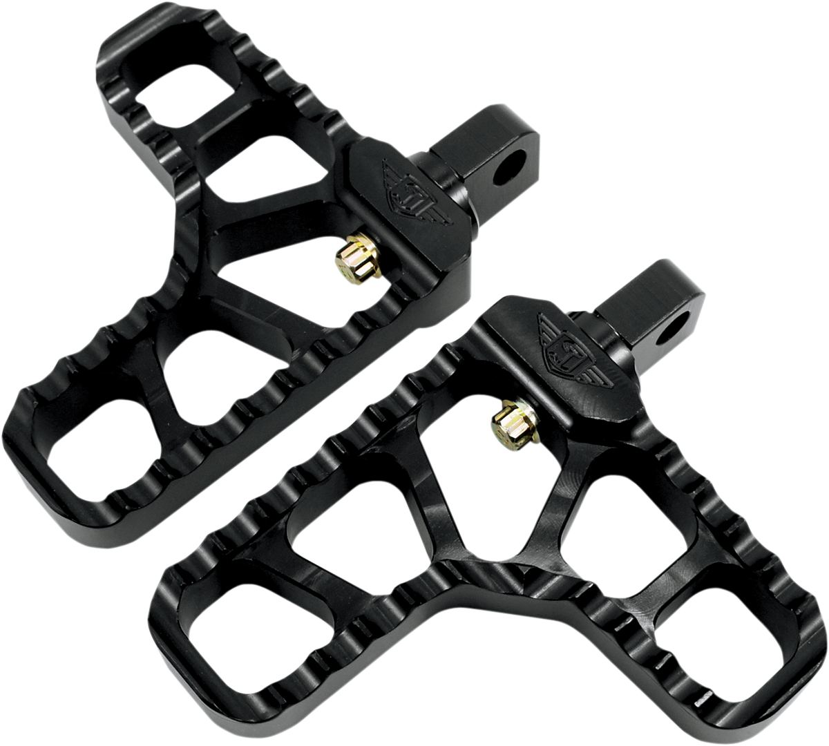 Adjustable Serrated Footpegs - With Heel - Black