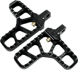 Adjustable Serrated Footpegs - With Heel - Black