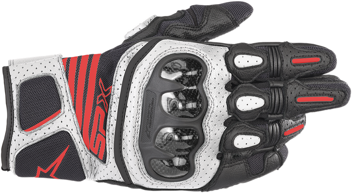 SPX AC V2 Gloves - Black/White/Fluo Red - Large