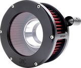 BA Air Cleaner Kit - Black/Clear with Red Filter - \'08-\'17 Dyna/Softail/Touring 2008 - 2017