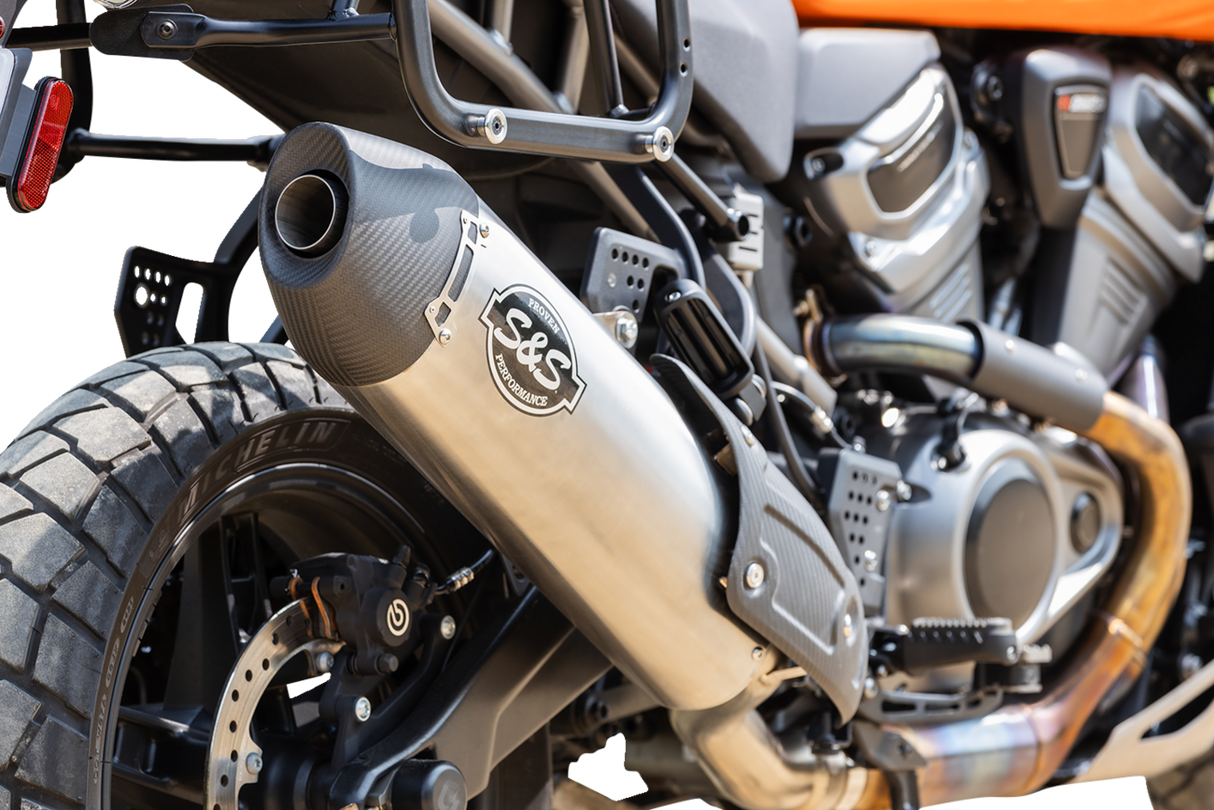 Slip-On Muffler - Brushed Stainless Steel - 50-State - Pan American 2021 - 2024