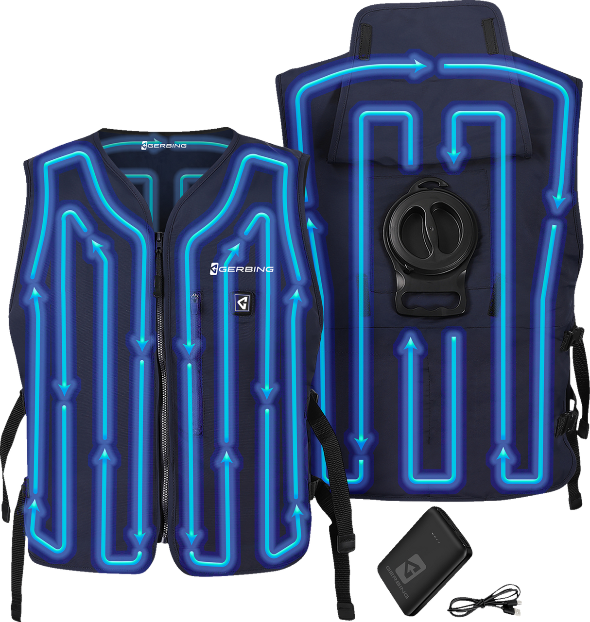 5V Touch Button Circulatory Cooling Vest - Blue