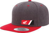 Honda Wedge Snapback Hat - Heather Gray/Red