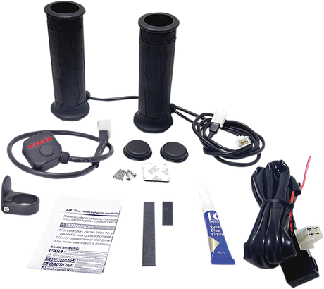 Grips - Heated - Twist Throttle - 5 Level - 1\"