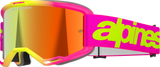 Vision 5 Goggle - Wordmark - Pink/Yellow Fluo - Red Mirror Lens