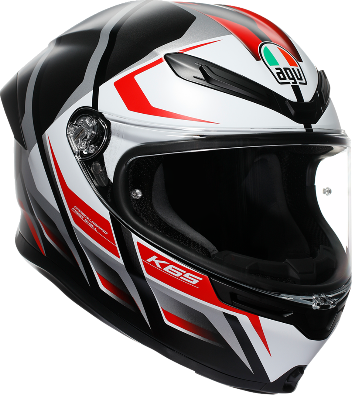 agv k6 grey K6 S Helmet - Karve - Matte Black/White/Red