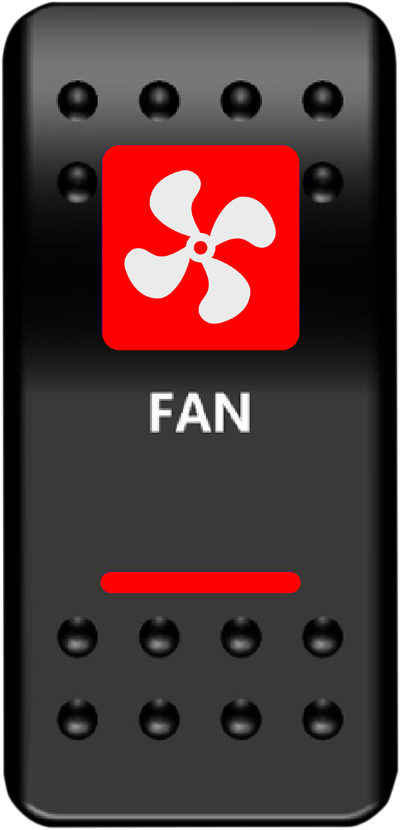 Rocker Switch - Fan - Red
