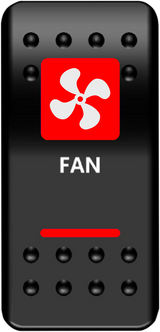 Rocker Switch - Fan - Red