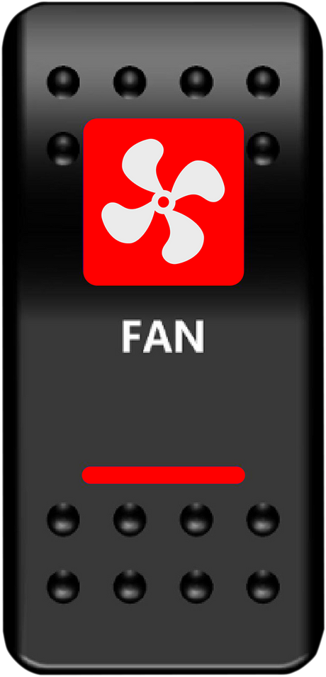Rocker Switch - Fan - Red