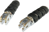FML Soft-Ride Footpegs - Driver - Chrome/Black - Softail 2018 - 2023