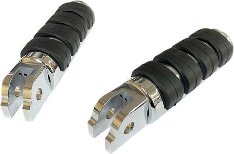 FML Soft-Ride Footpegs - Driver - Chrome/Black - Softail 2018 - 2023