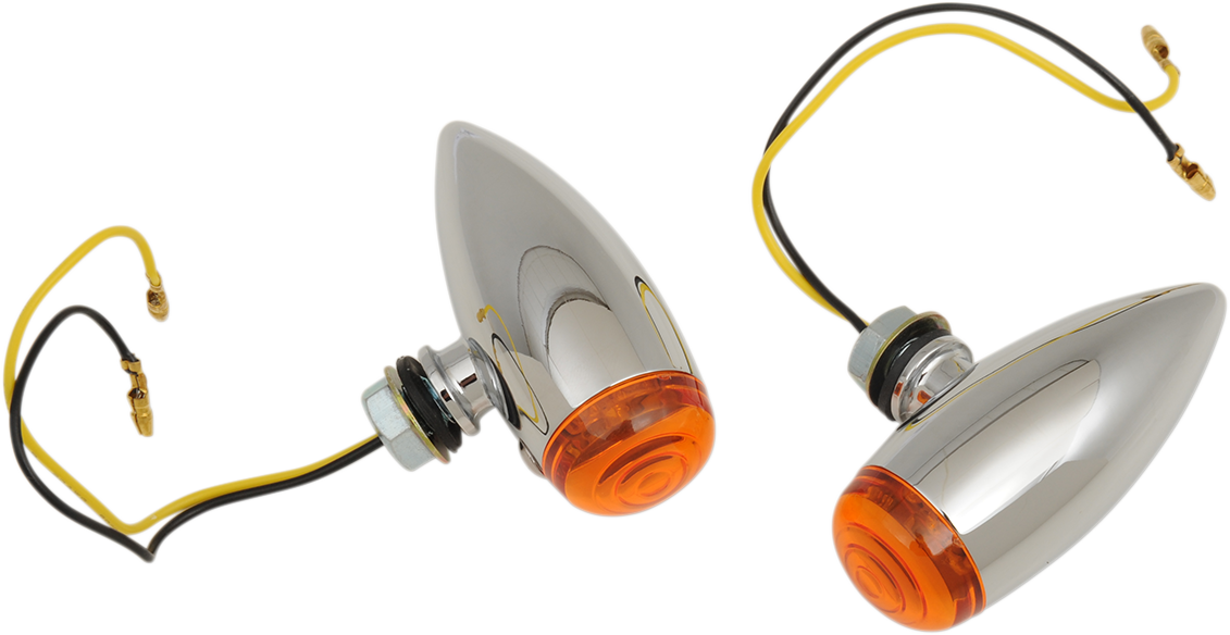 BulletvMarker Lights - LED - Amber Lens - Chrome