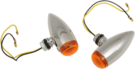 BulletvMarker Lights - LED - Amber Lens - Chrome