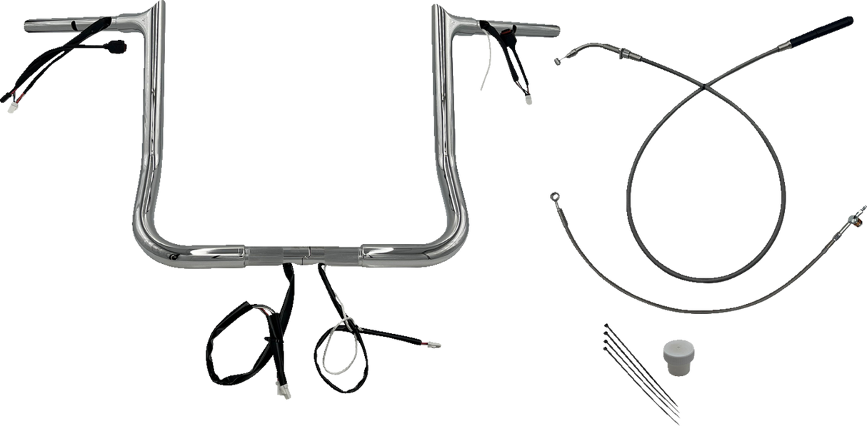 1-1/4\" EZ Install Pointed Top Handlebar - 14\" - Chrome 2023 - 2024