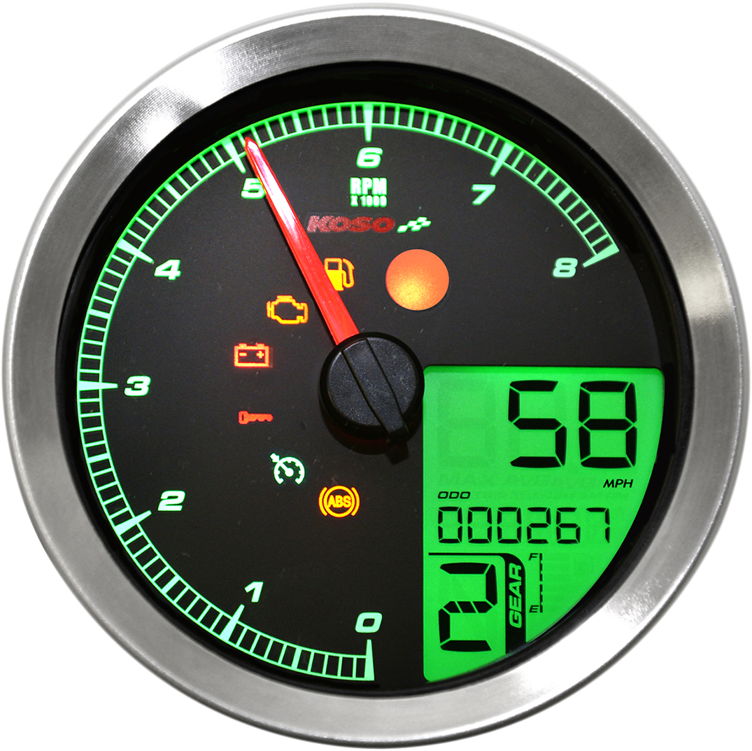 Multi-Function Speedometer/Tachometer - HD-04 - Chrome 2004 - 2019