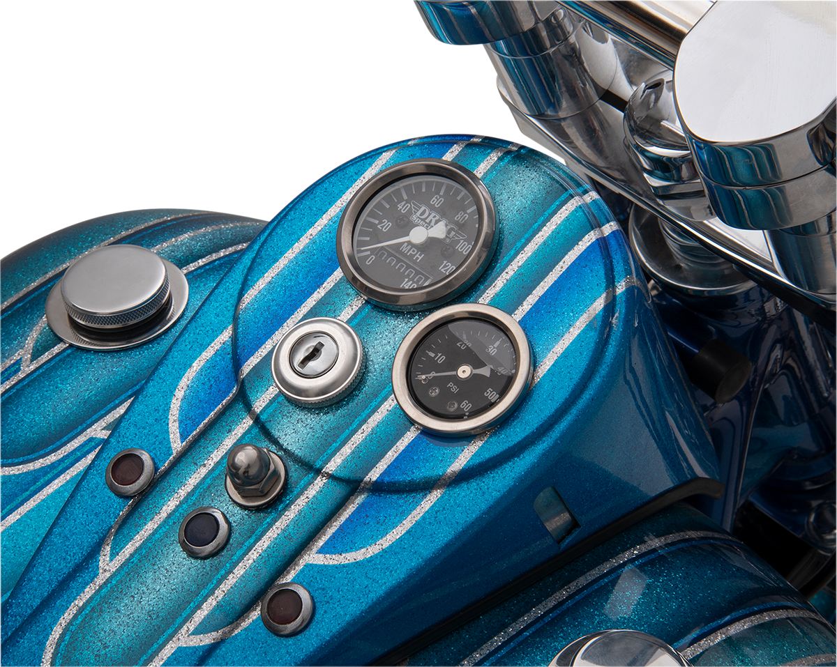 Mini Speedometer - Black - 2:1 Ratio - 1-7/8\"