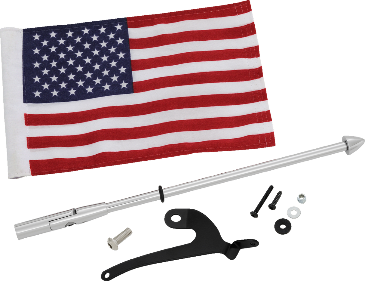 Folding Flag Pole - Right - Chrome - Can-Am RT 2017 - 2022