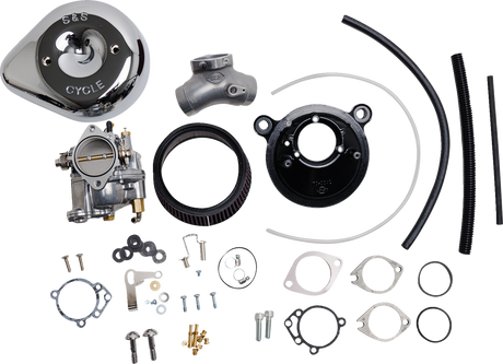 Super E Carburetor with Stealth Air Cleaner Kit - Chrome - Evolution Big Twin 1984 - 1999