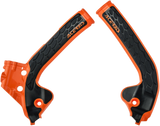 X-Grip Frame Guards - \'16 Orange/Black - Gas Gas | Husqvarna | KTM 2018 - 2023