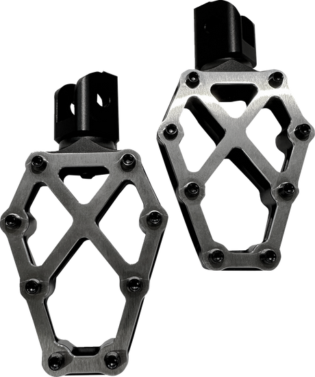 NXL Footpegs - Black w/ Stainless Steel Cover 2018 - 2024