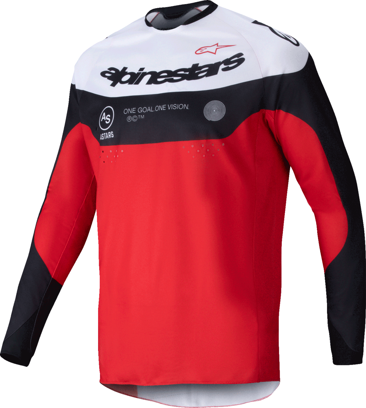 Pro-Dura Long-Sleeve Jersey - Black/Bright Red/White - Small