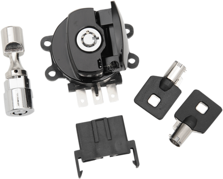 Side Hinge Ignition Switch with Fork Lock - Gloss Black 1996 - 2010