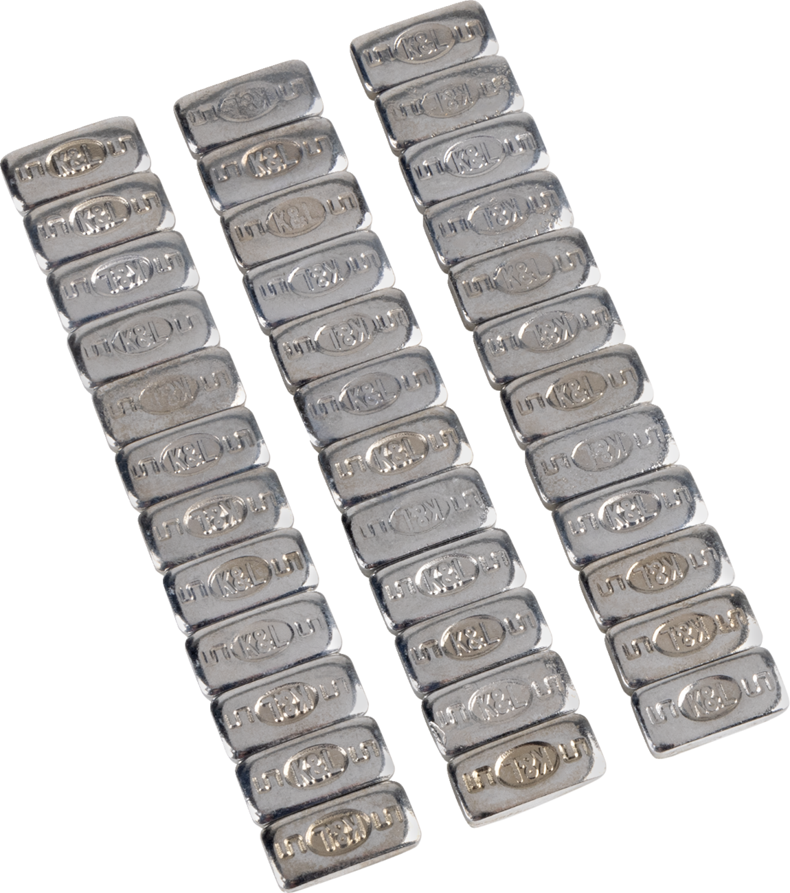 Wheel Weights - Rectangle - Adhesive Stick-On - Chrome - 36 Pack