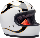 Gringo Helmet - Flames - White/Black - Small