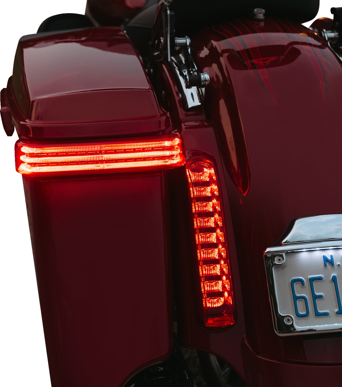 Saddlebag LED Lights - Sequential - Chrome/Red 1997 - 2013