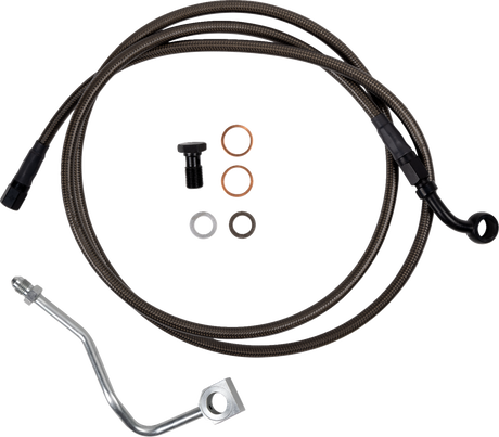 Brake Line - Upper - Carbon Coat w/ Black Fittings - +8\" 2023 - 2024