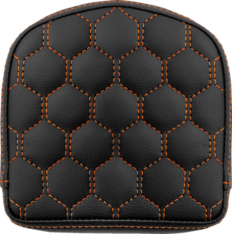 RoadSofa™ Sissy Bar Pad - Honeycomb - Orange Stitching