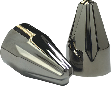 Fluted Caps - 1/4\" - Black Chrome