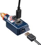 Dual USB Charger - Optimate - 180° BIKE Plug/12V - In-Line
