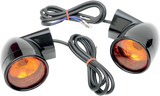 Bullet Turn Signal Lights - Front - Gloss Black - Harley-Davidson 1999 - 2022