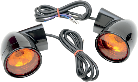 Bullet Turn Signal Lights - Front - Gloss Black - Harley-Davidson 1999 - 2022