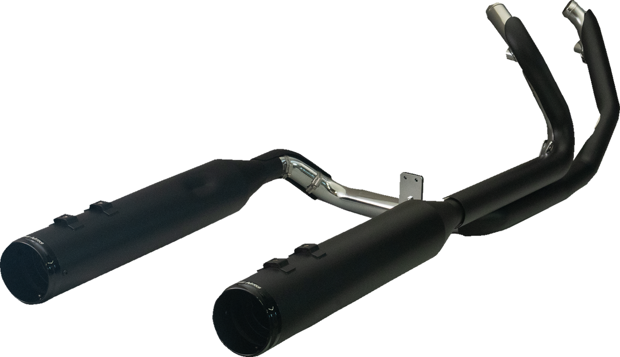 2-into-2 Dominator Exhaust System with 4-1/2\" Mufflers - Black with Race Tip - Twin Cam 2009 - 2016