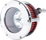 BA Air Cleaner Kit - Chrome/Clear with Red Filter - \'08-\'17 Dyna/Softail/Touring 2008 - 2017
