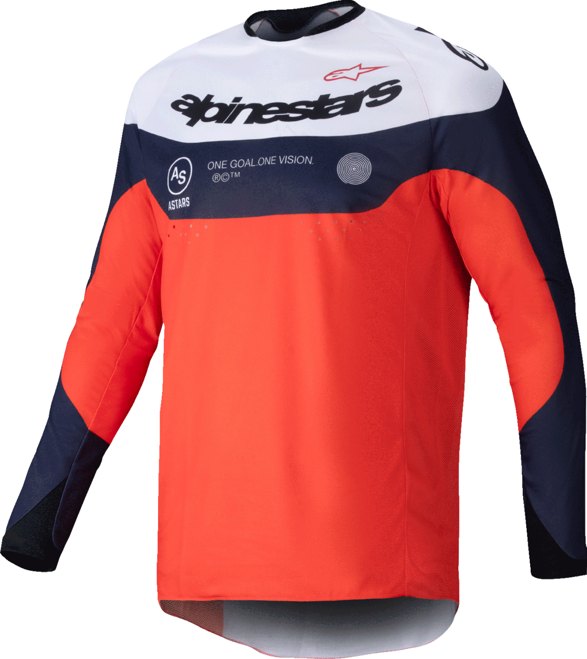 Pro-Dura Long-Sleeve Jersey - Navy/Hot Orange/White - Large