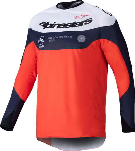 Pro-Dura Long-Sleeve Jersey - Navy/Hot Orange/White - Large