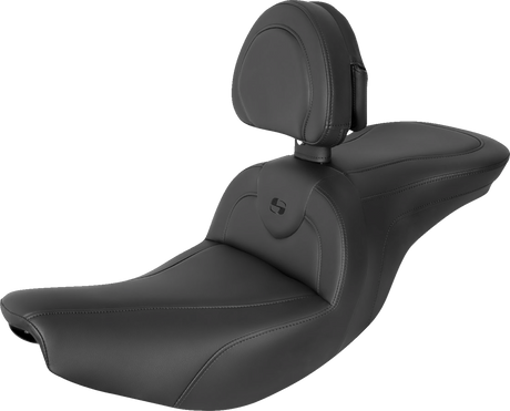 RoadSofa™ Seat - with Backrest - Black w/ Black Stitching - Indian \'14-\'23 2014 - 2023