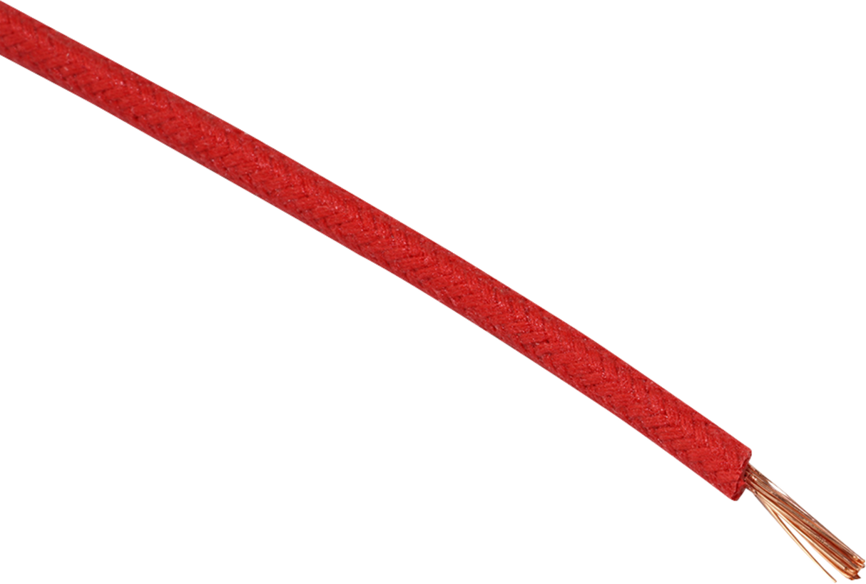 25\' Cloth-Braided Wire Spool - 16 Gauge - Red