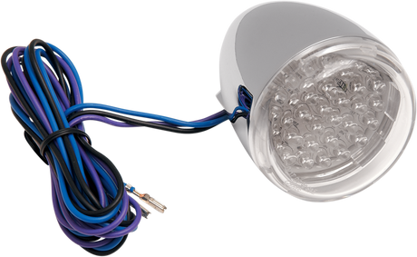 Turn Signal - Red LED - Chrome/Clear
