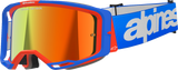 Vision 8 Goggle - Wordmark - Blue/Orange - Red Mirror