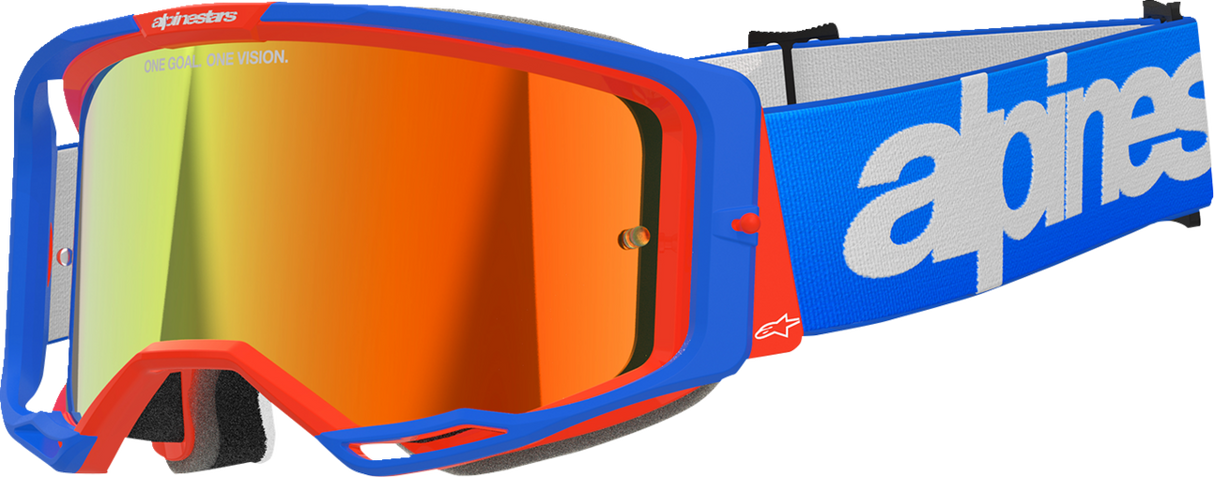 Vision 8 Goggle - Wordmark - Blue/Orange - Red Mirror